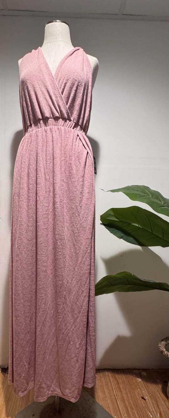 Lulus Sunny Day Perfection Dusty Pink Tie-Back Maxi Dress M NWT